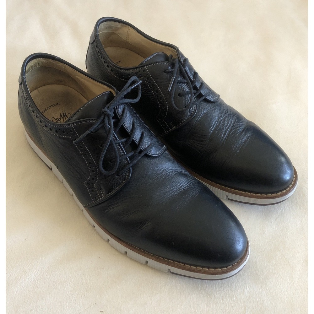 Johnston & Murphy 27-1745 Oxford Genuine Black White Soles Men's Size 10